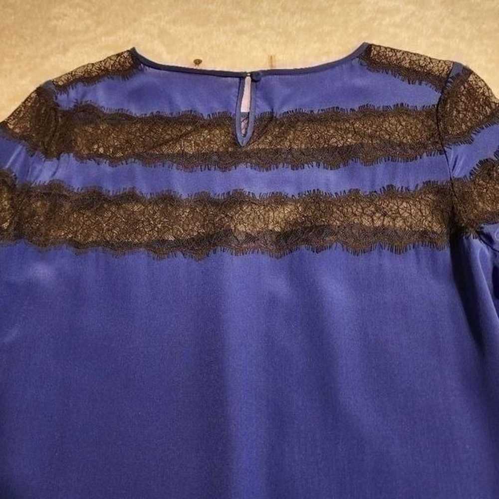 Rebecca Taylor Women Silk Royal Blue with Black L… - image 6