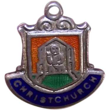 Sterling Silver Enamel Travel Shield Charm - Chris