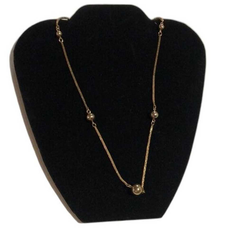 Vintage Avon gold tone women necklace with statio… - image 1