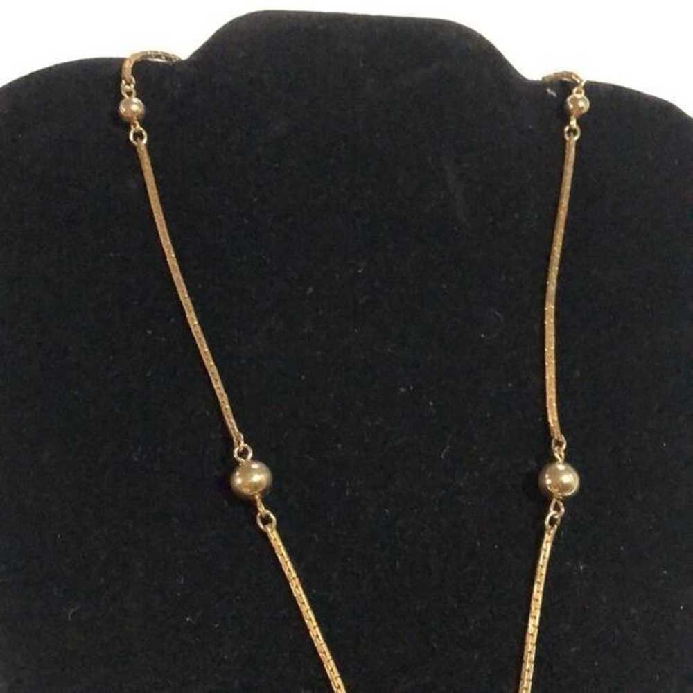 Vintage Avon gold tone women necklace with statio… - image 4