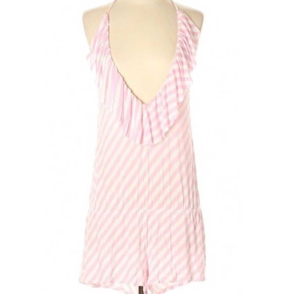 VS Pink/White Stripe Ruffle Romper S - image 2