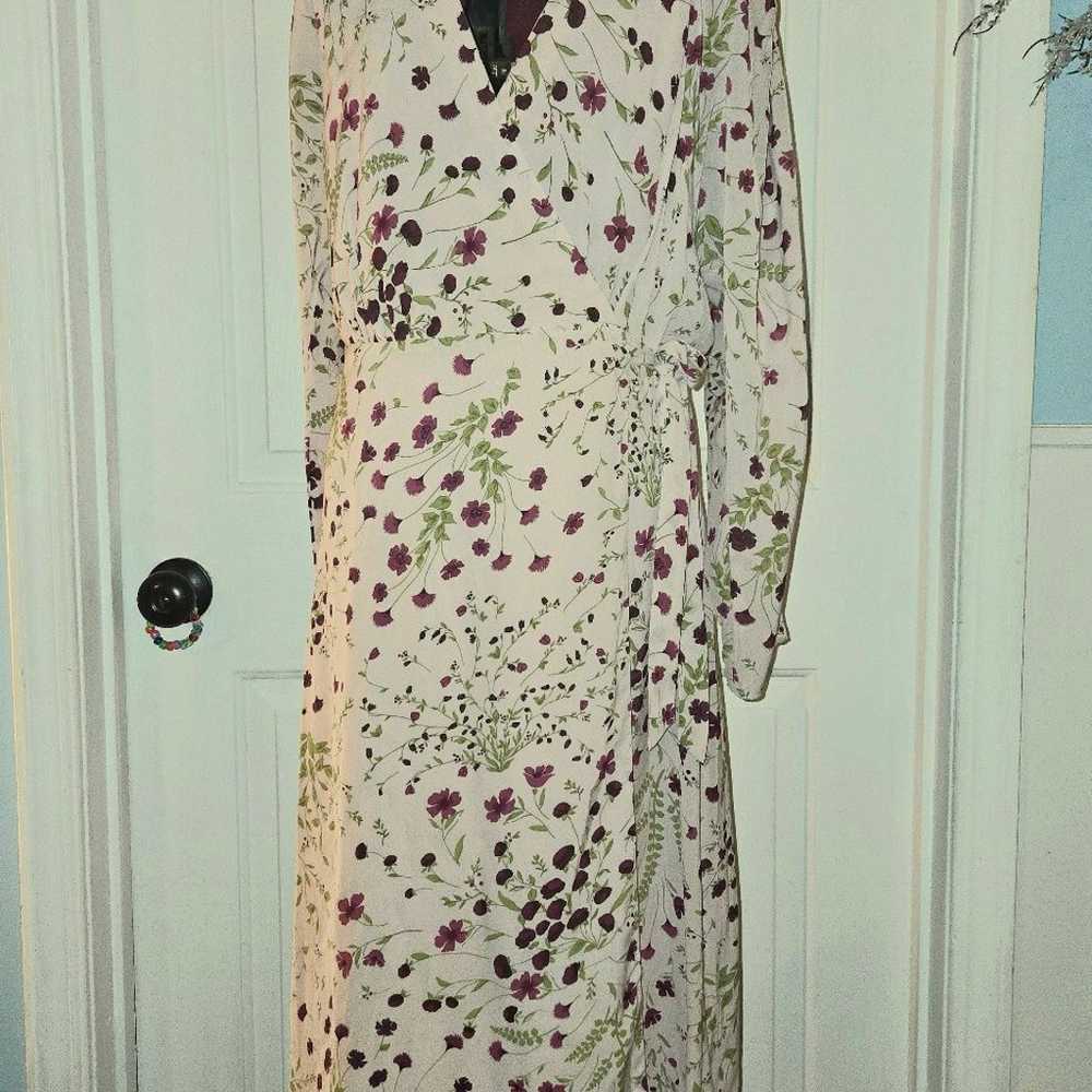 Joie Lilac Floral Print Wrap Dress Small - image 1