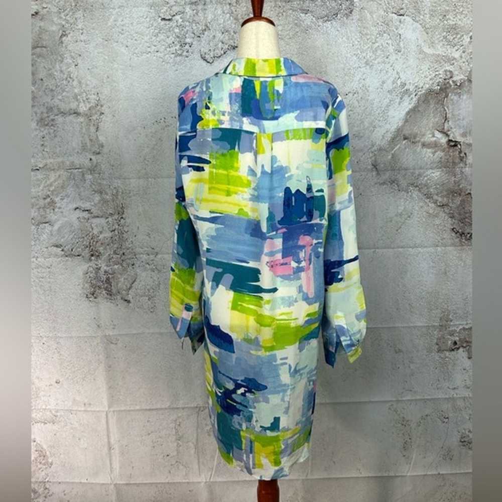 TORI RICHARD silk shirt dress size 8 artsy pocket… - image 5