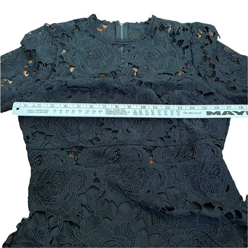 Lulus Dress Black Lace Midi Size M - image 10