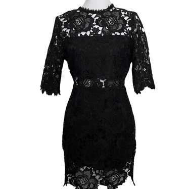 Lulus Dress Black Lace Midi Size M - image 1