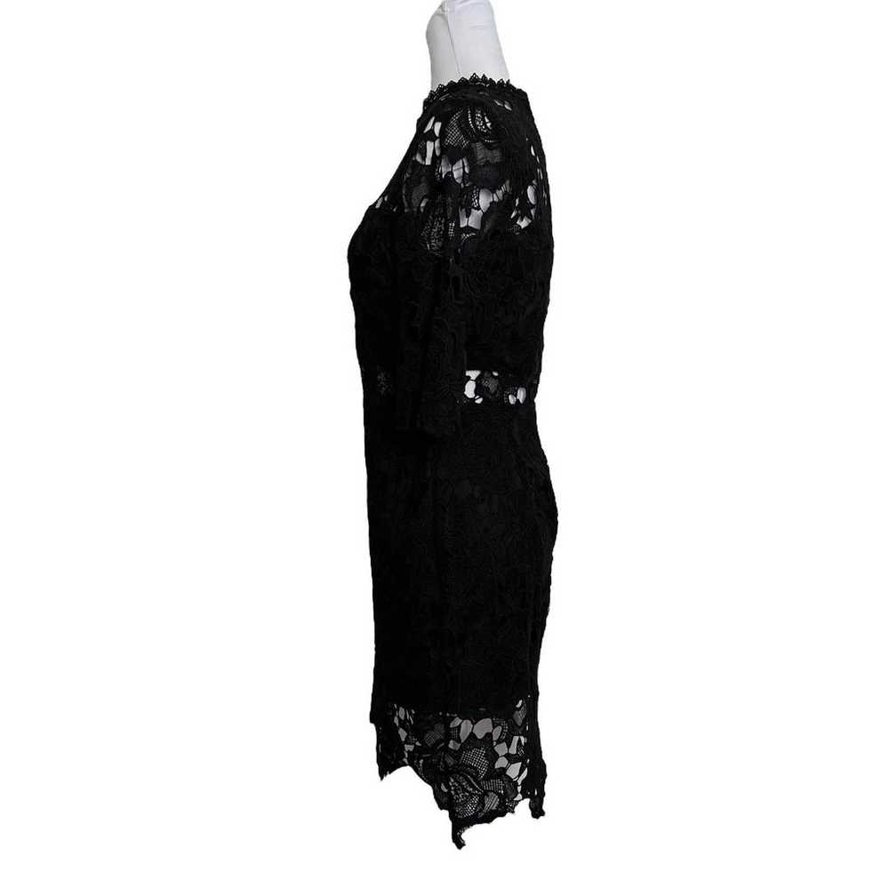 Lulus Dress Black Lace Midi Size M - image 2