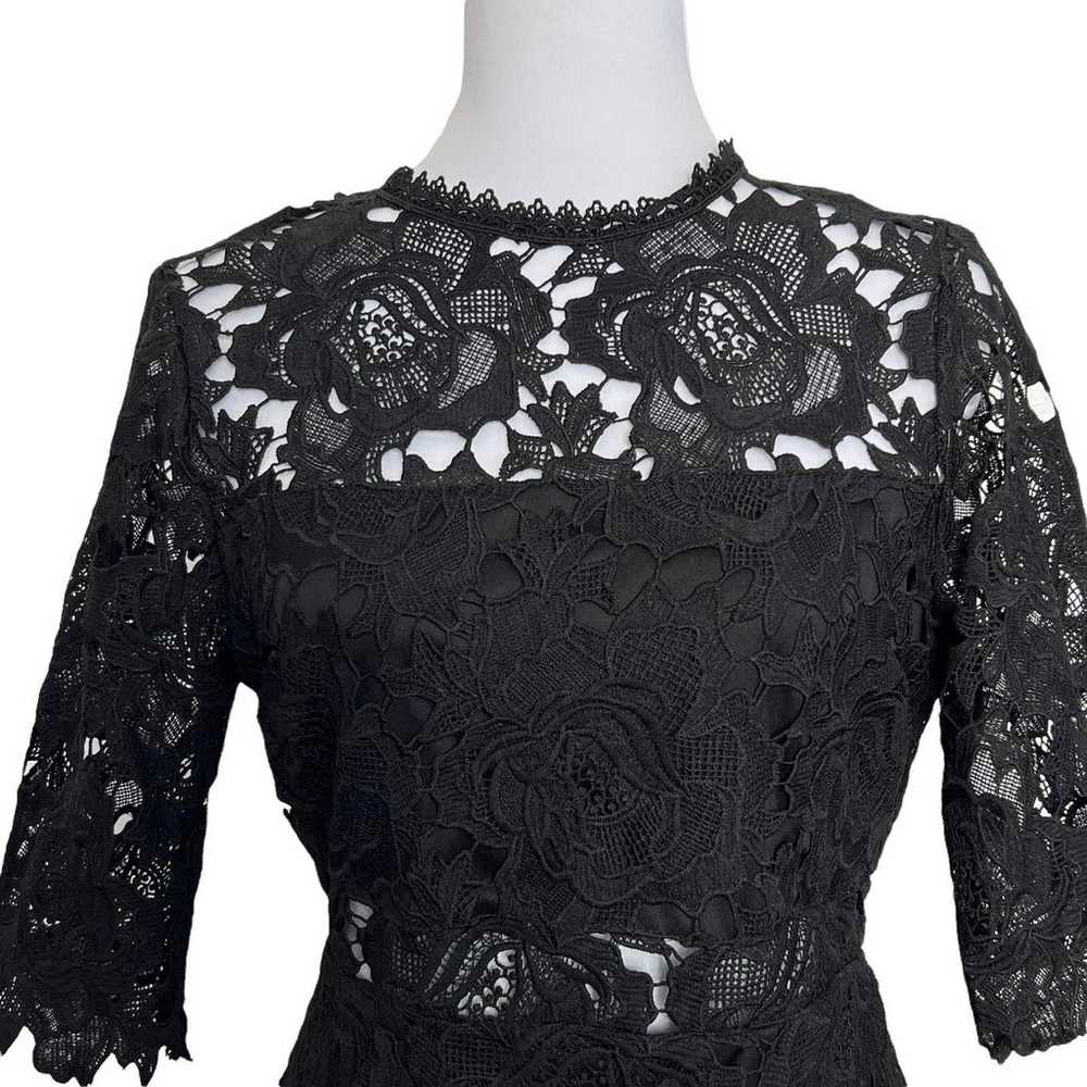 Lulus Dress Black Lace Midi Size M - image 4