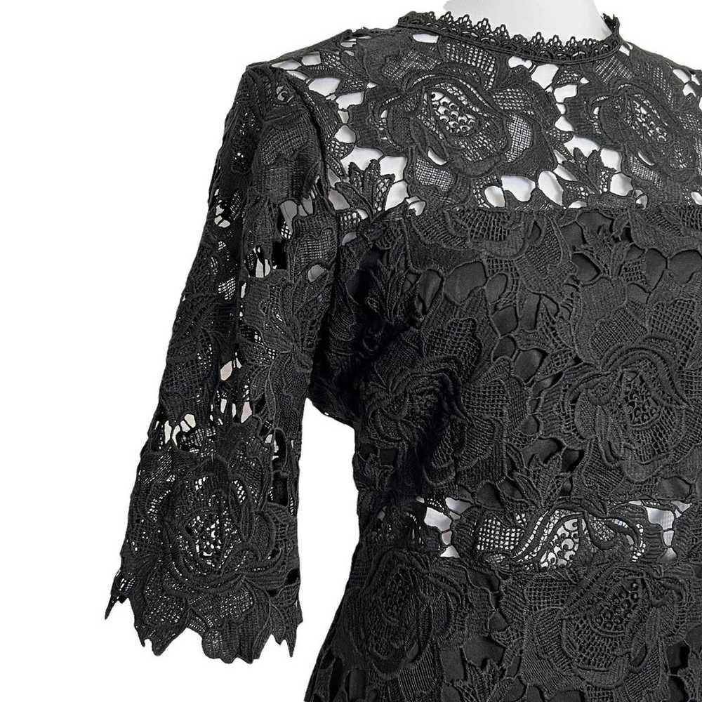 Lulus Dress Black Lace Midi Size M - image 5