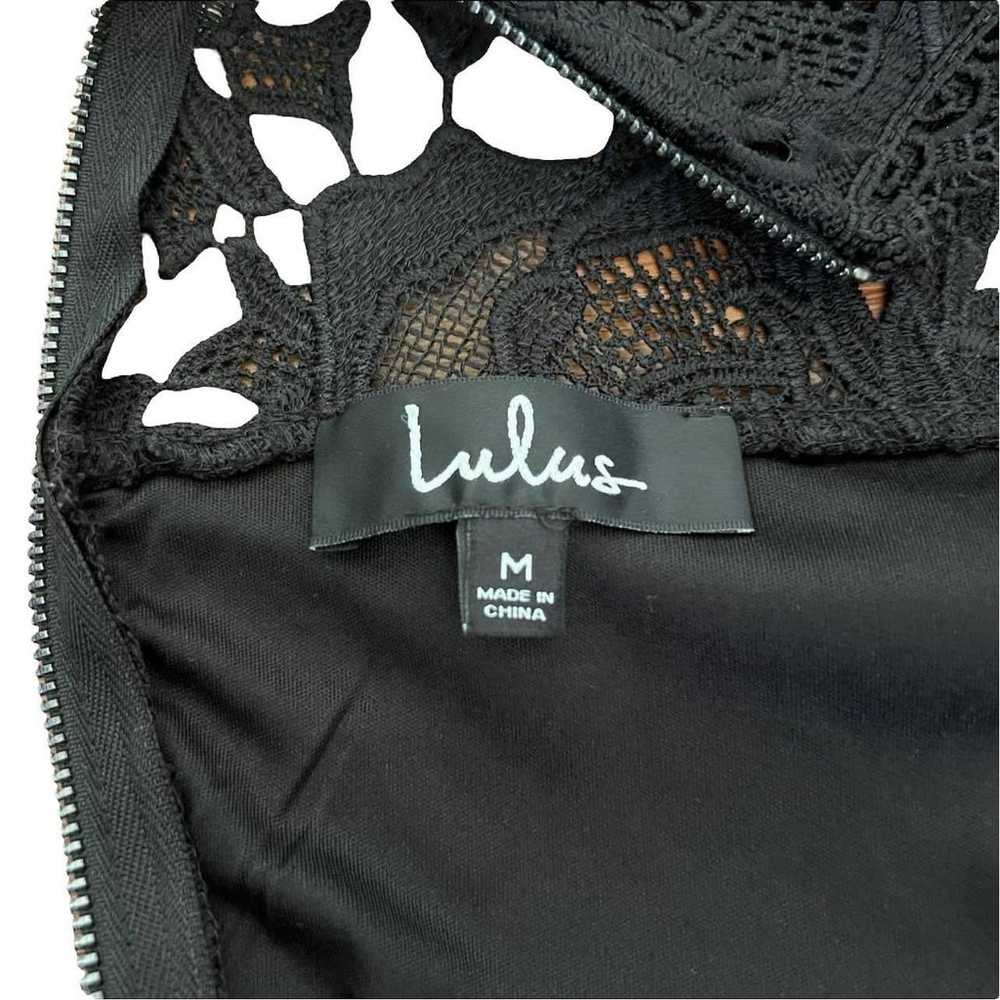 Lulus Dress Black Lace Midi Size M - image 8