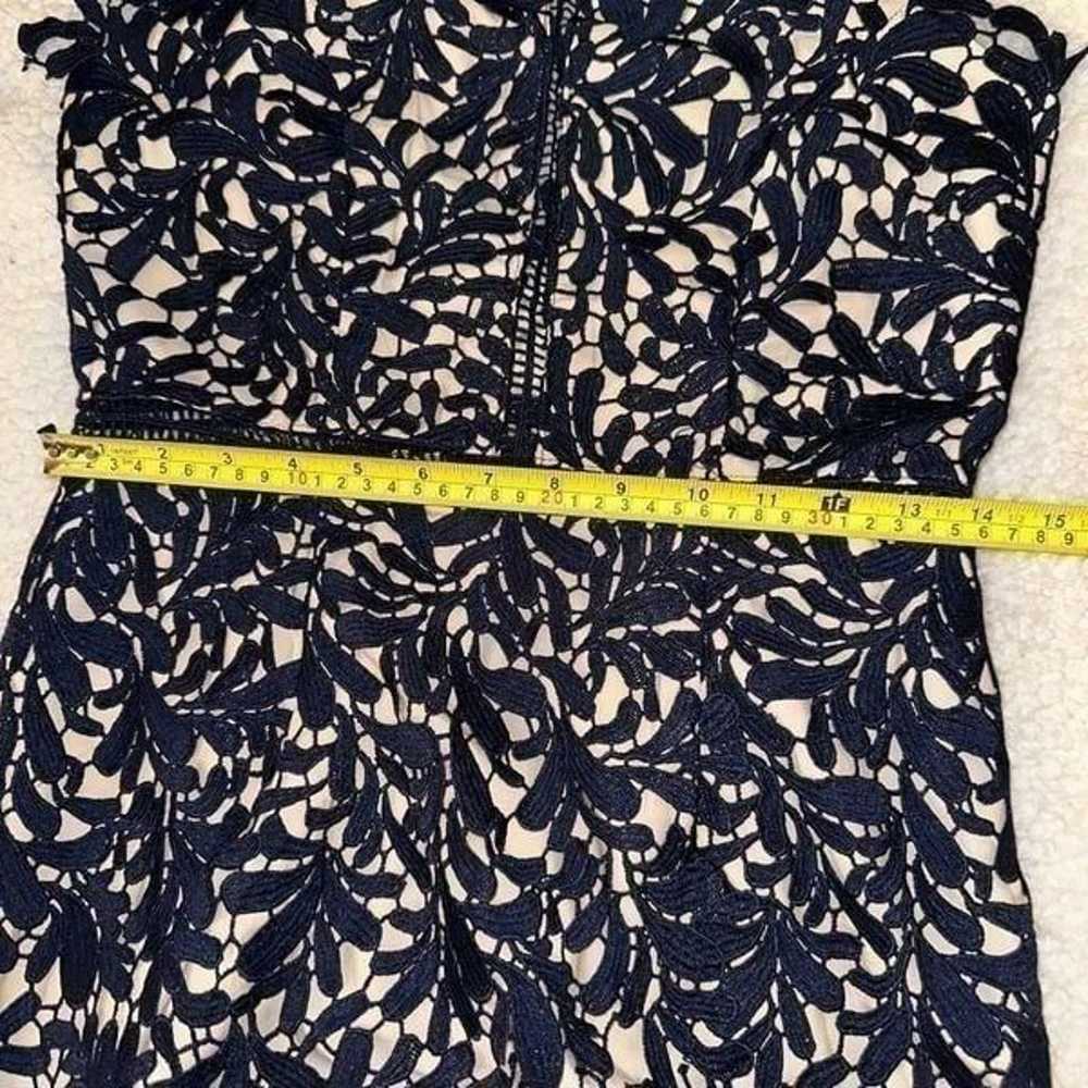 Lulus Floral Crochet Lace Navy Blue Halter Midi D… - image 8