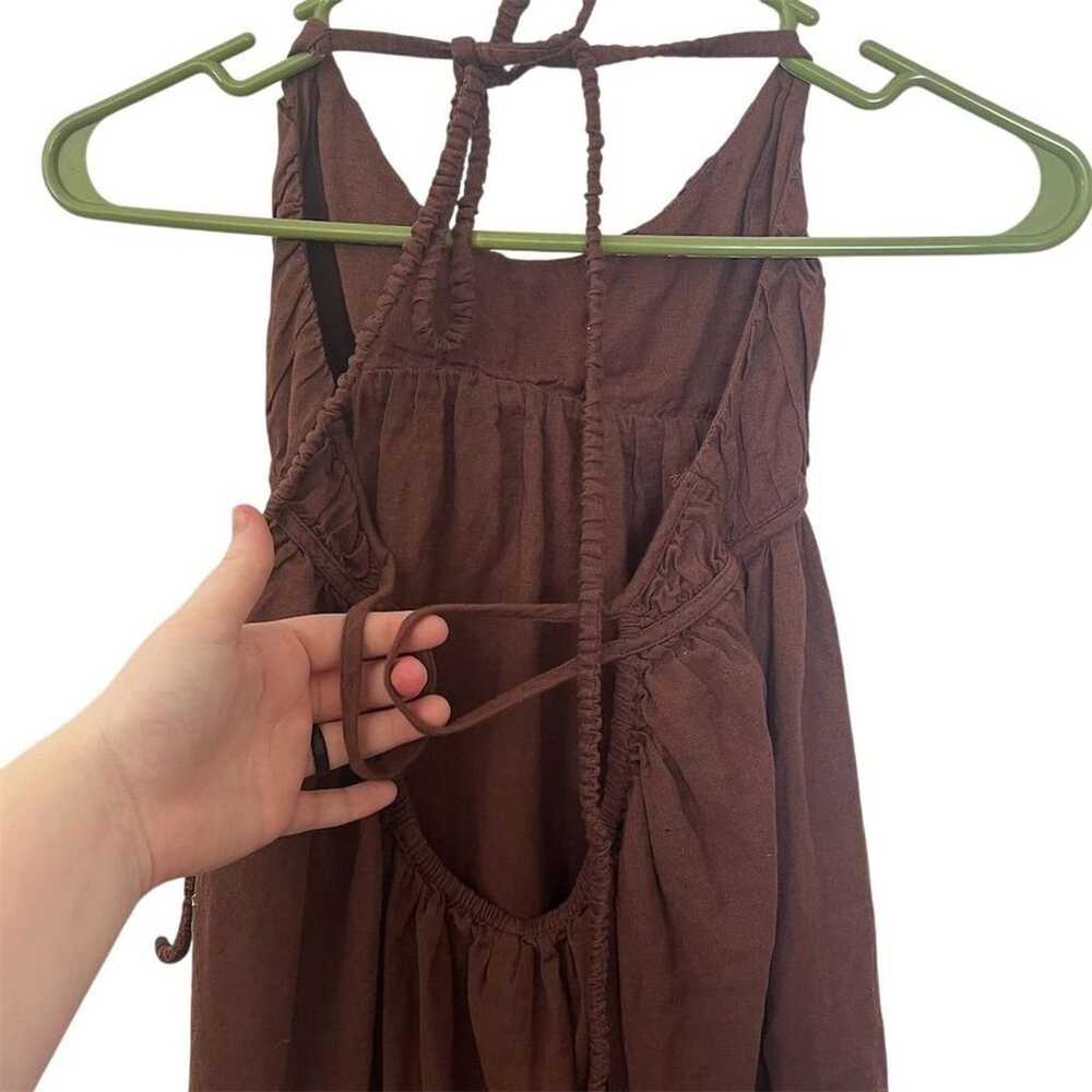 Free People Women's Babydoll Brown Sleeveless Min… - image 4