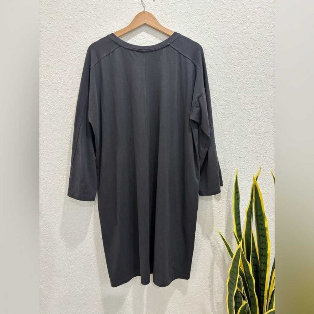 Eileen Fisher Gray Long Sleeve Knit Dress Size La… - image 2