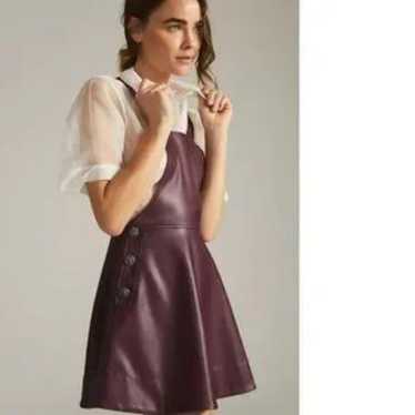 Maeve Anthropologie Faux Leather Pinafore Jumper D