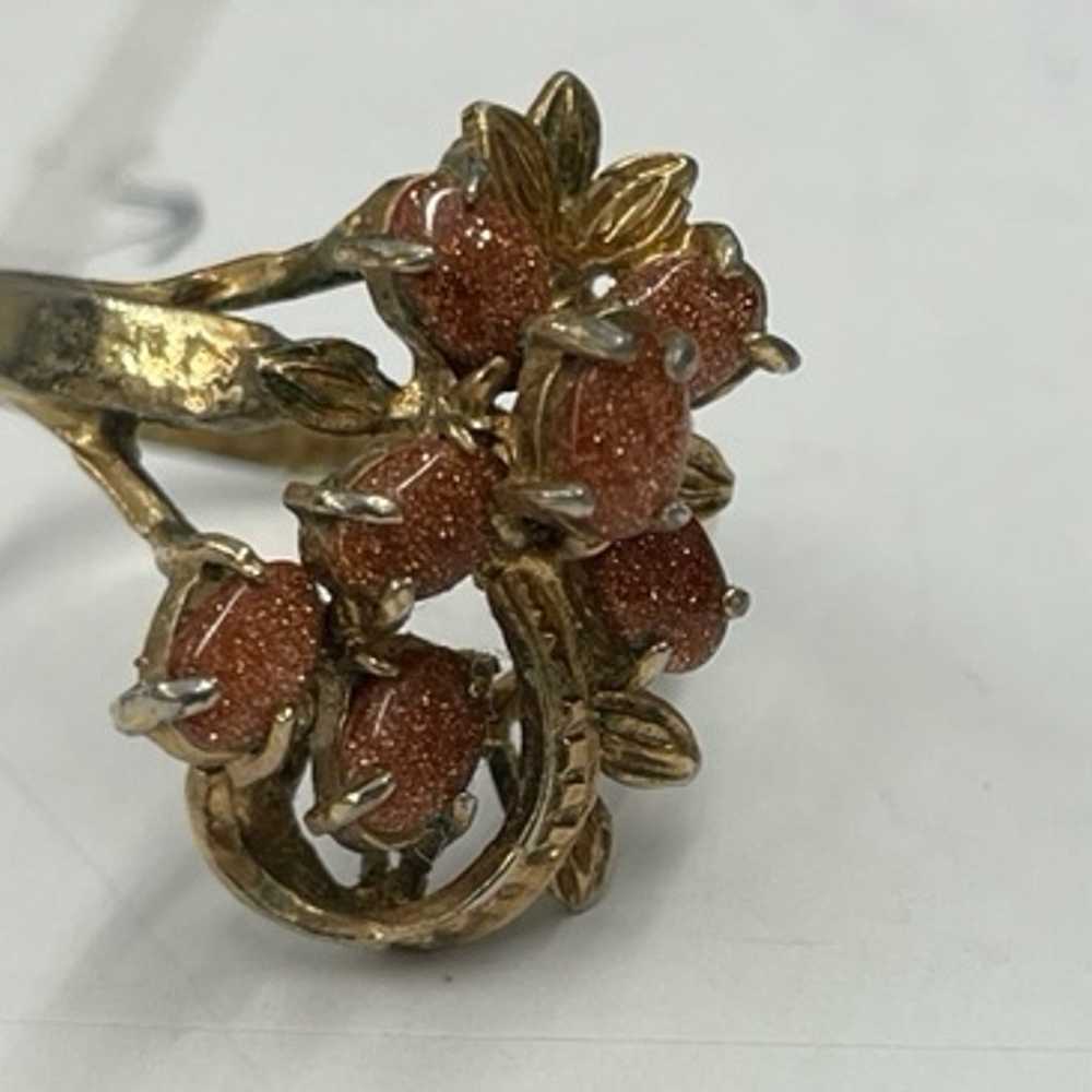 GOLDTONE COPPER DRUZY CLUSTER STONES RING SIZE 7 - image 1