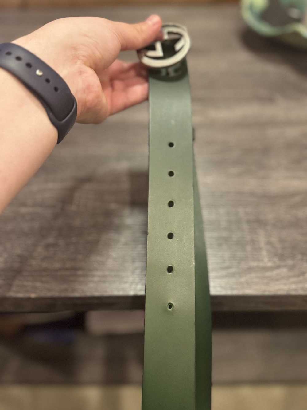 Gucci Gucci Green Leather Belt with Interlocking … - image 10