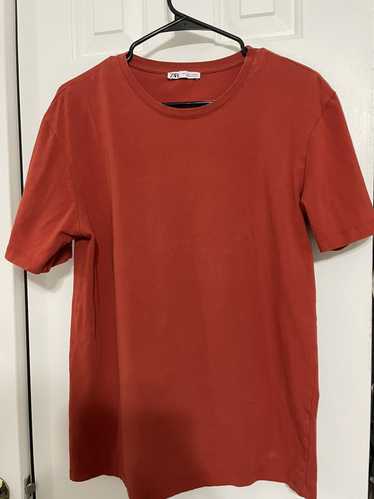 Zara Slim Fit Tee Shirt Short Sleeve T Basic Red … - image 1