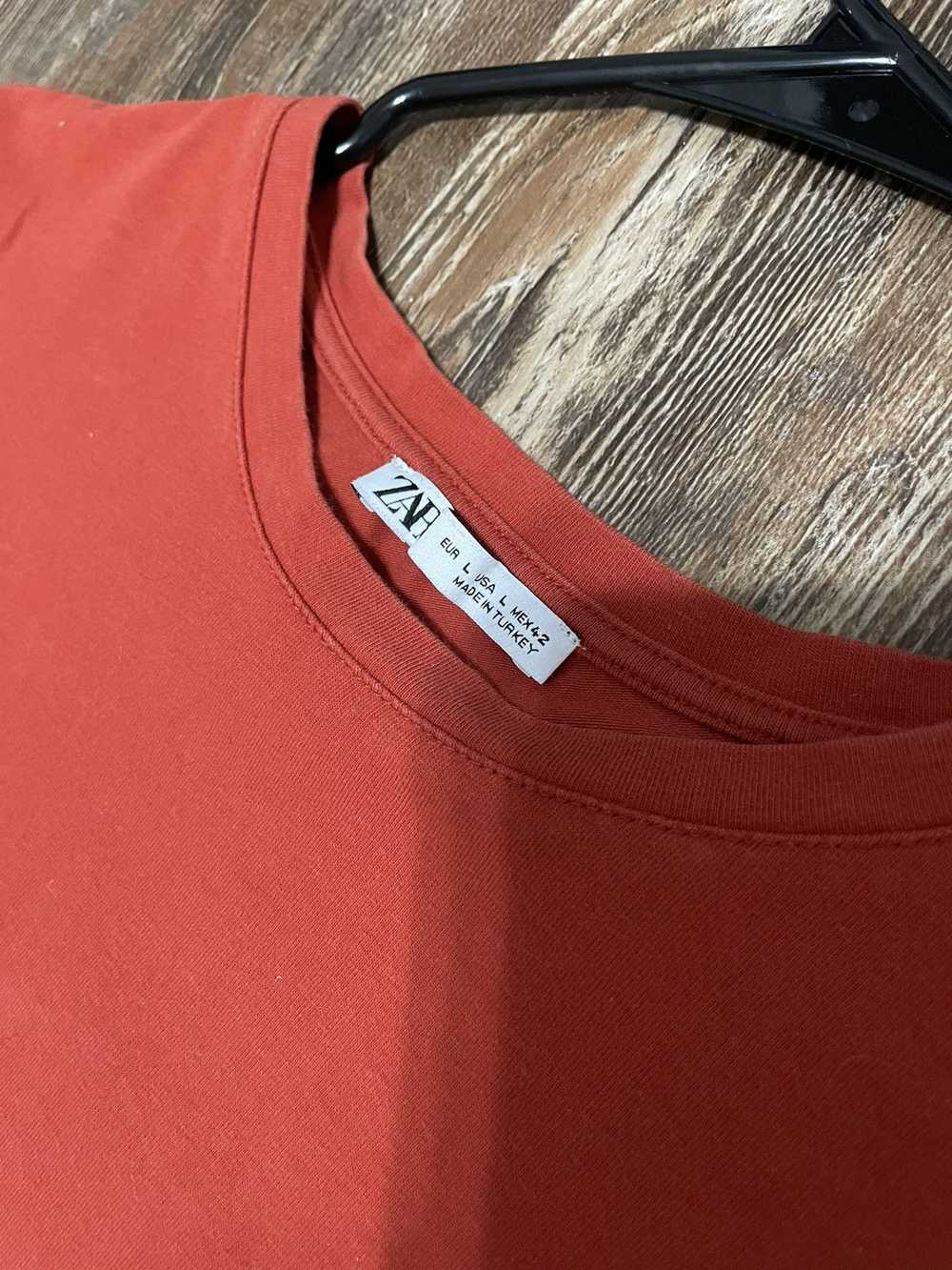 Zara Slim Fit Tee Shirt Short Sleeve T Basic Red … - image 3