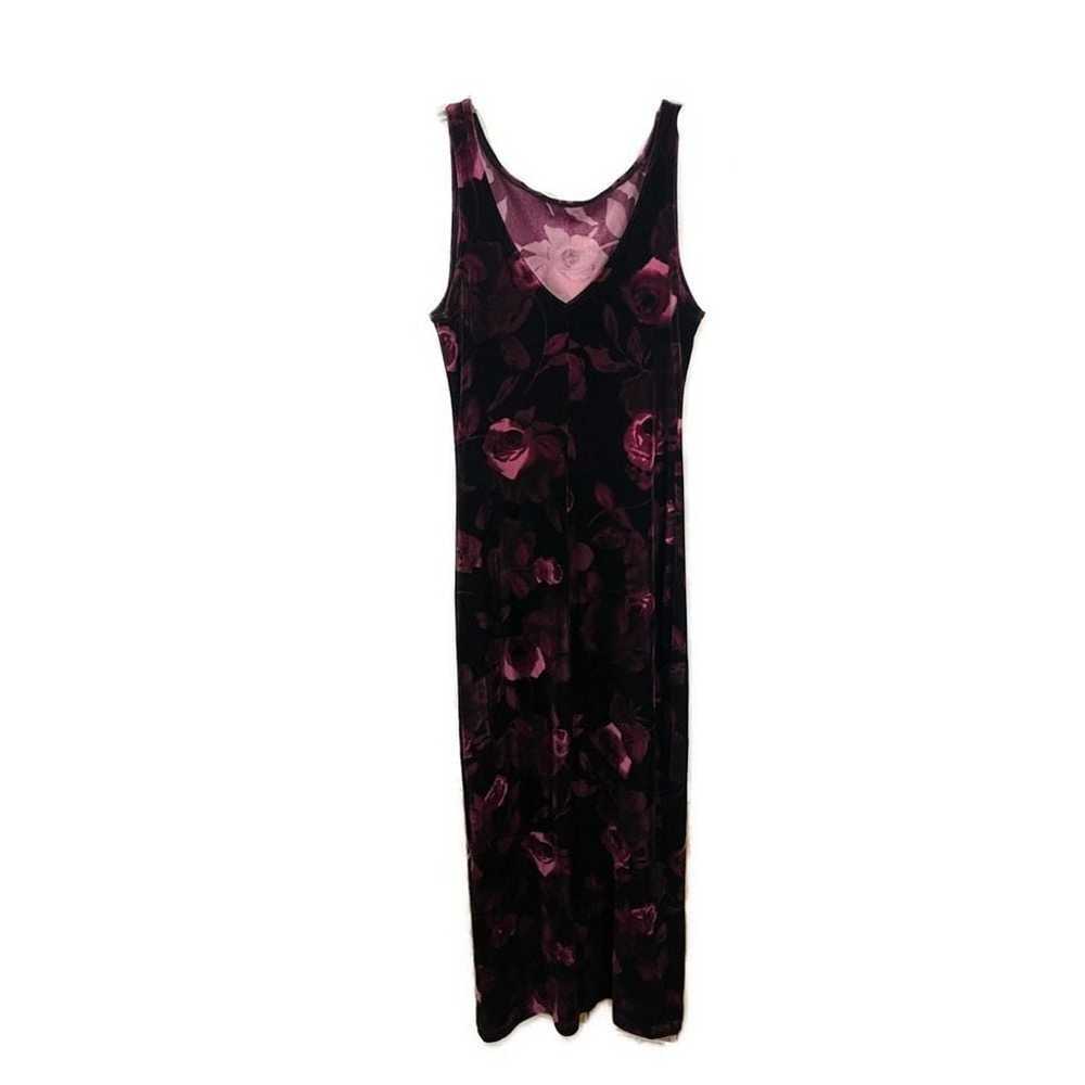 Vintage Y2K Whimsigoth Purple Velvet Floral Low B… - image 2