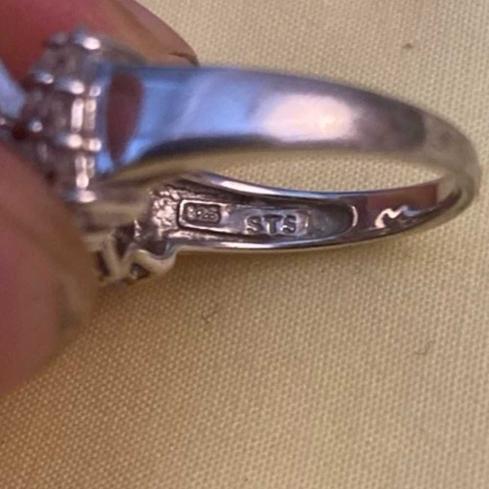 2 Sterling Silver rings size 7 - image 2