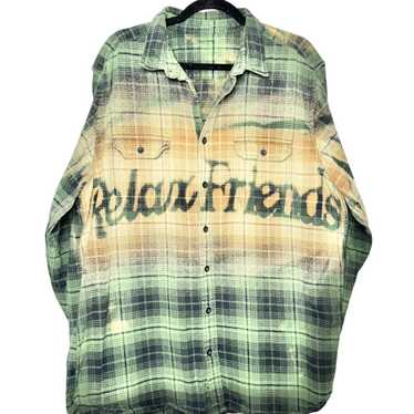 Vintage Relax Friends Bleach Distressed Logo Flann