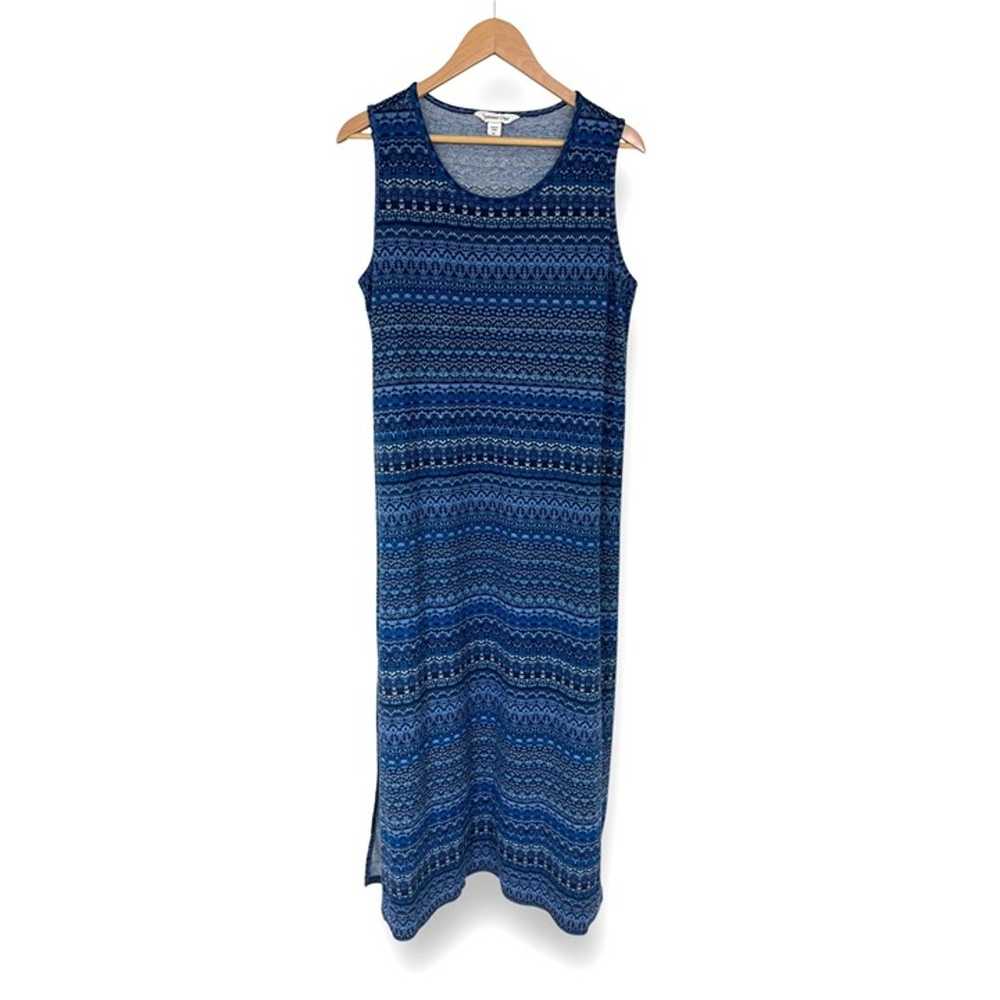 Coldwater Creek Blue Print Soft Knit Sleeveless M… - image 1