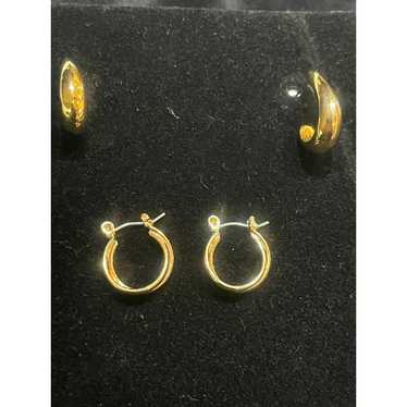 Vintage Two Pairs of Gold-Tone Hoop Earrings