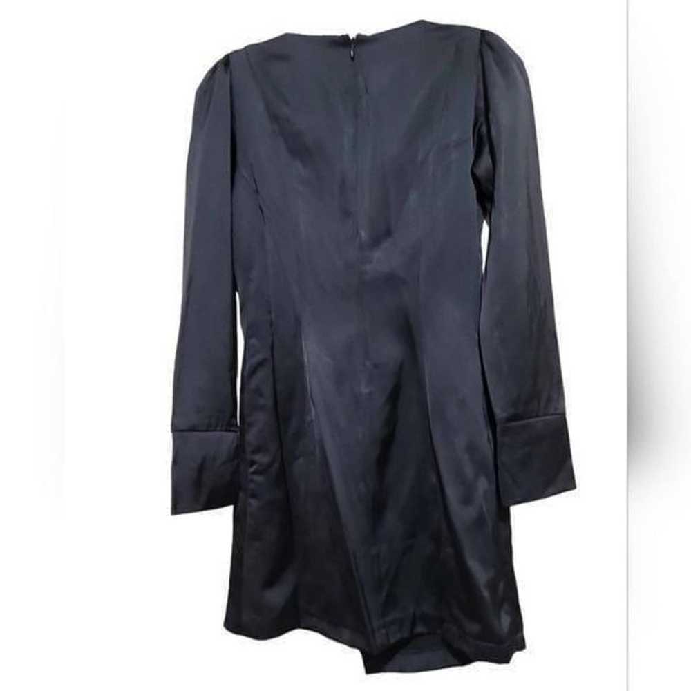 Zara Black LongSleeve V-neck Dress Sz Small - image 2