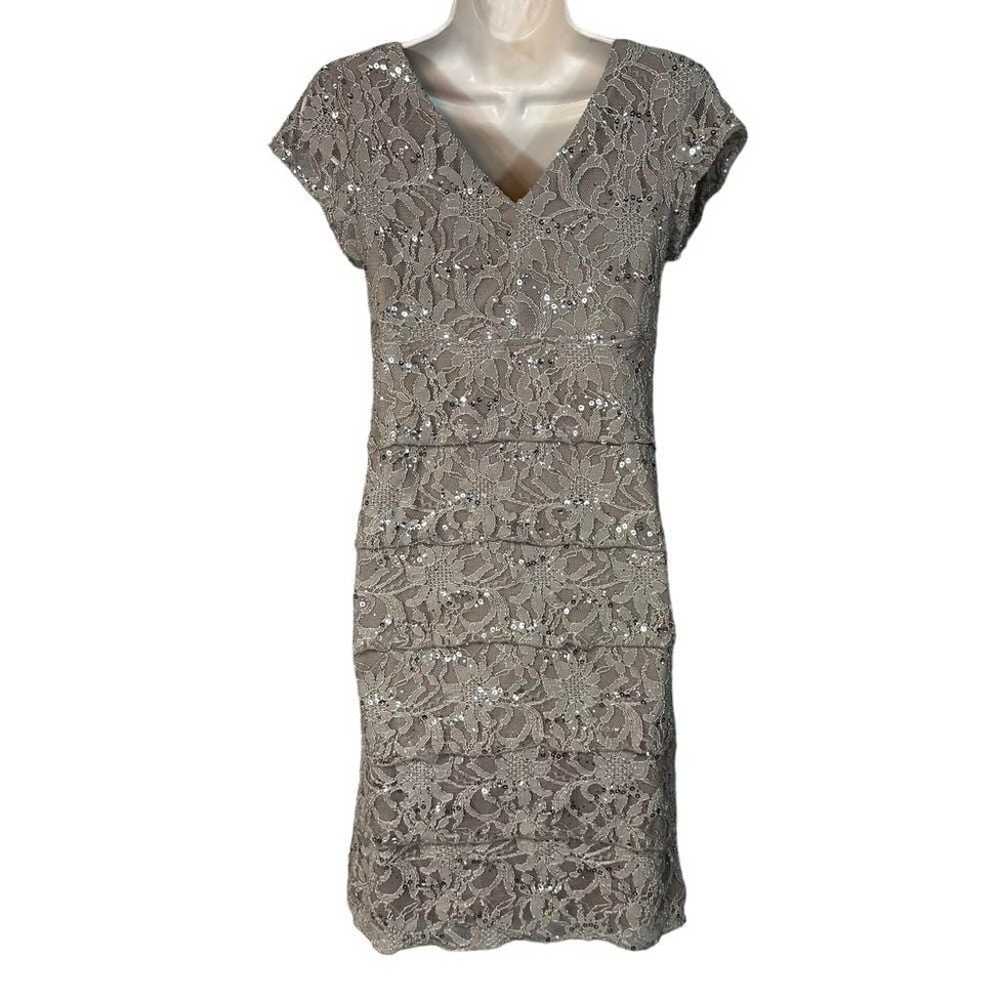 Scarlett Woman 4 Elegant Taupe Lace Cocktail Dres… - image 2