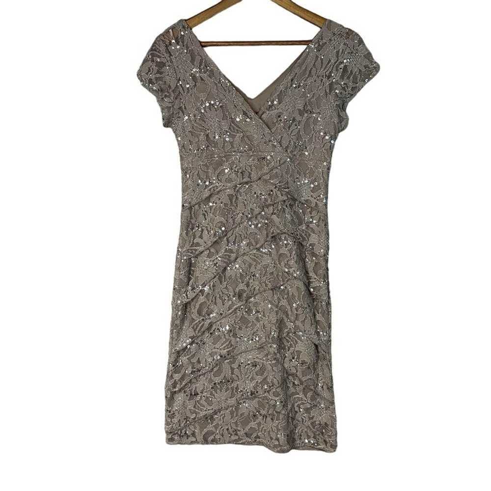 Scarlett Woman 4 Elegant Taupe Lace Cocktail Dres… - image 3