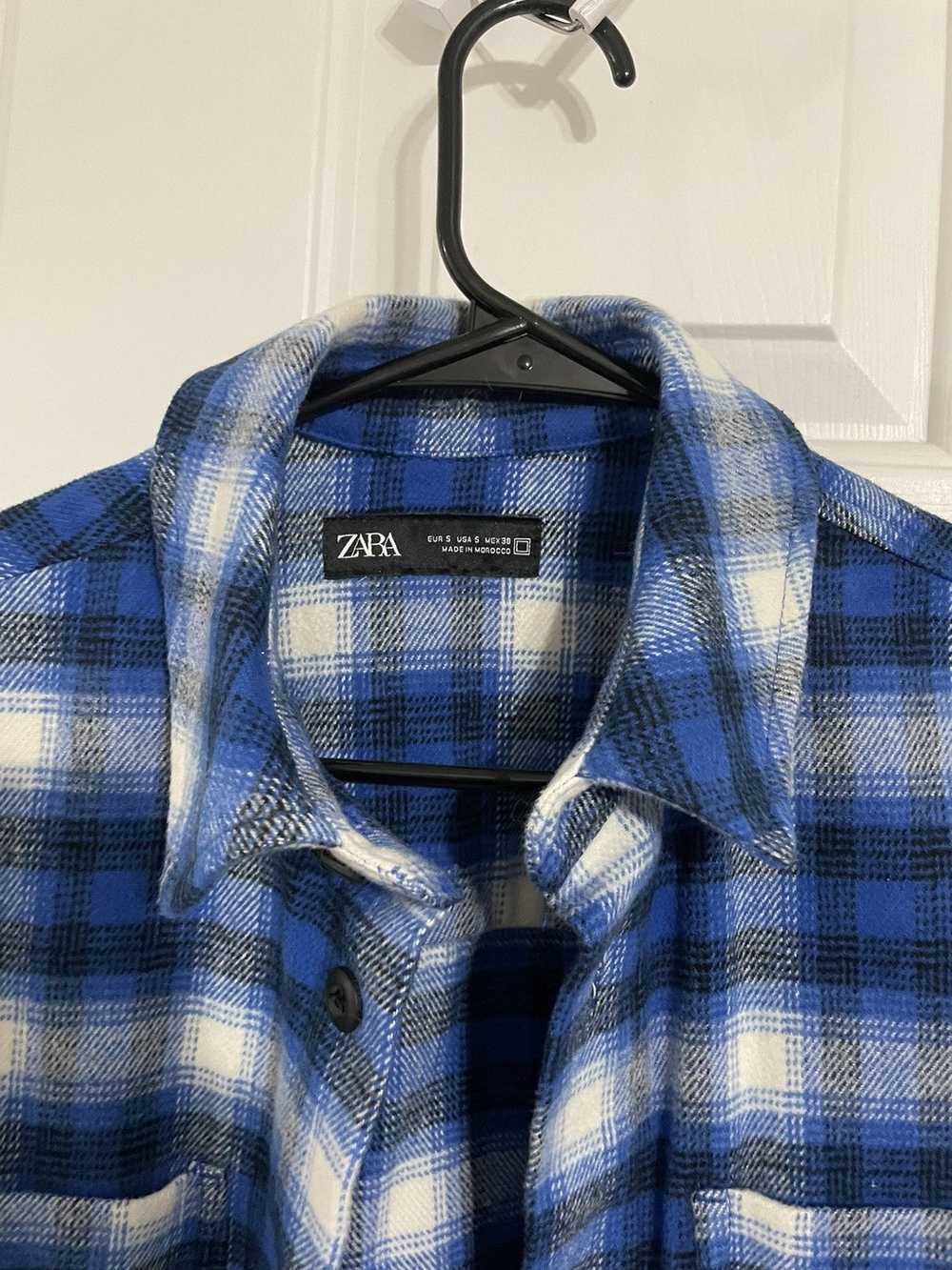 Zara Over Shirt Jacket Plaid Flannel Jacket Long … - image 2