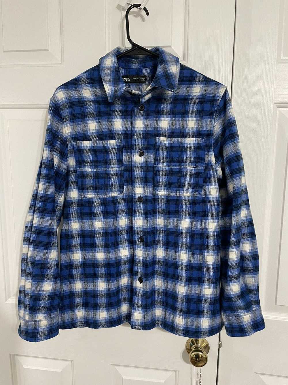 Zara Over Shirt Jacket Plaid Flannel Jacket Long … - image 4