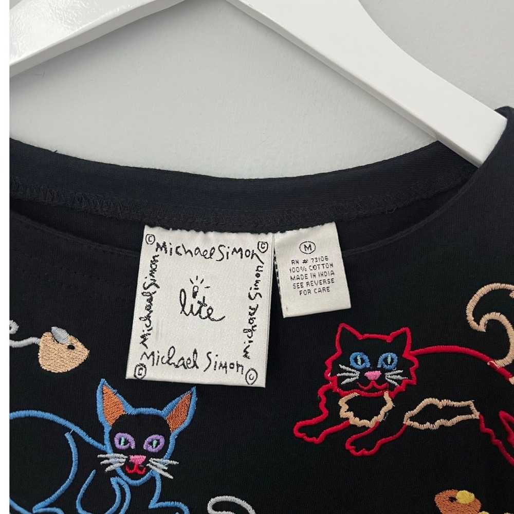 Michael Simon Kitty Cat Cat Lady Dress Embroidere… - image 5