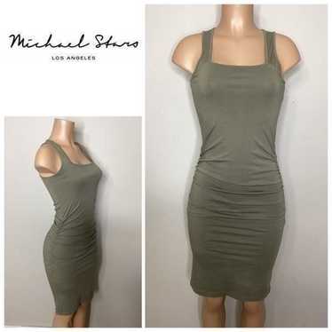 New. Michael stars square neck ruched dress￼