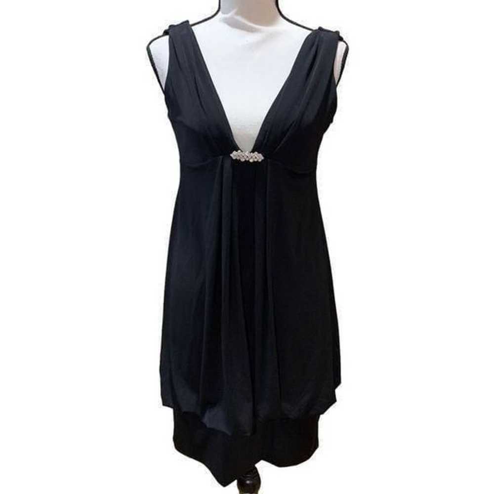 Betsy & Adam Open Back with Drape Blouson Deep V-… - image 1