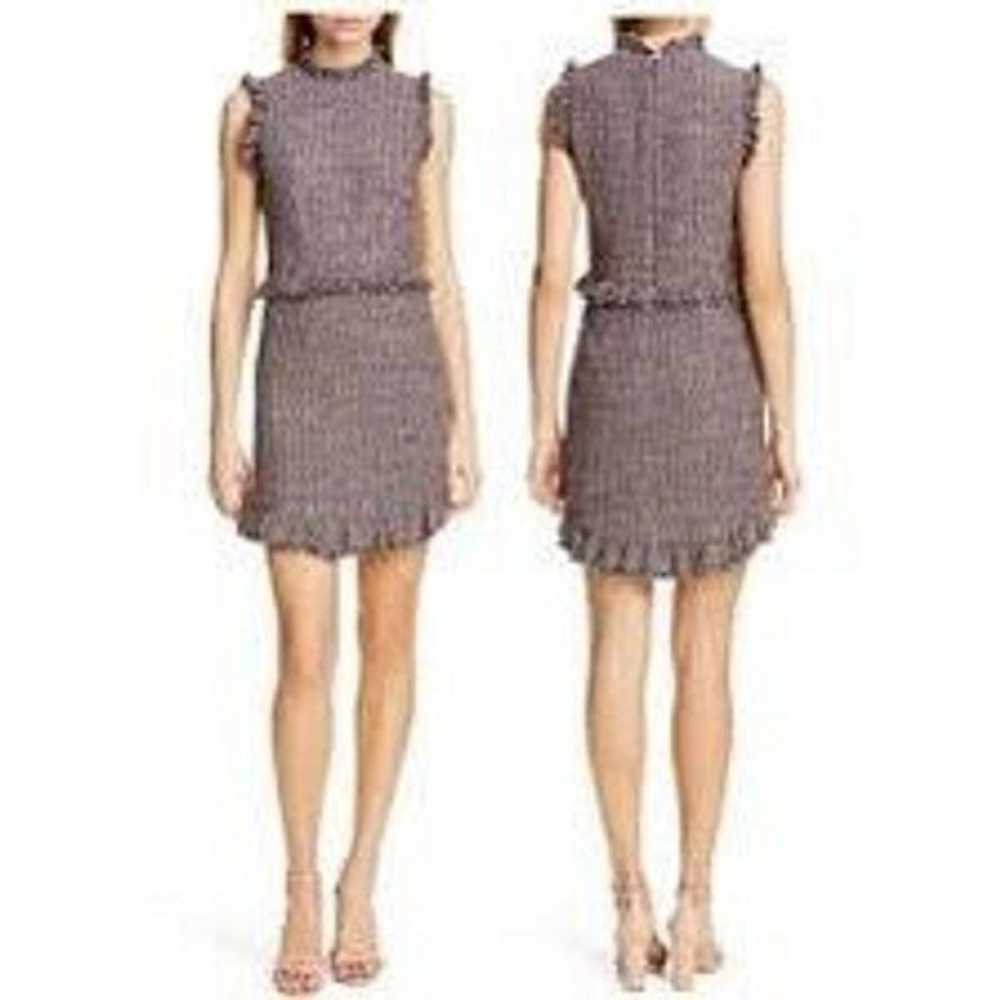 Rebecca Taylor Frayed Ruffle Tweed Dress Size 8 - image 1