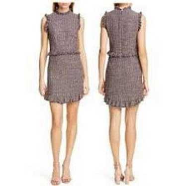 Rebecca Taylor Frayed Ruffle Tweed Dress Size 8 - image 1