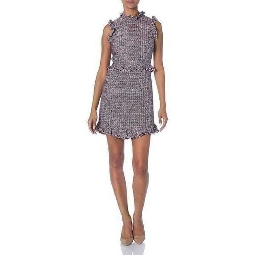 Rebecca Taylor Frayed Ruffle Tweed Dress Size 8 - image 2