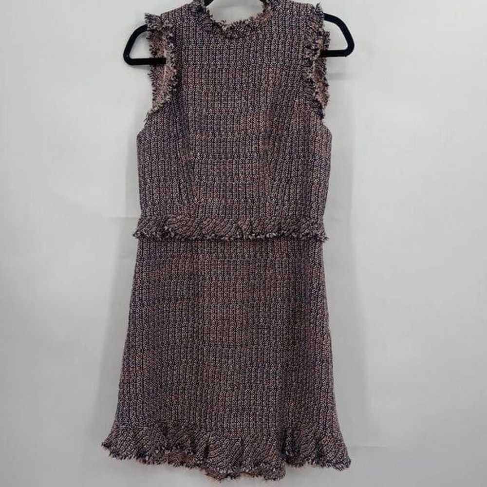 Rebecca Taylor Frayed Ruffle Tweed Dress Size 8 - image 3