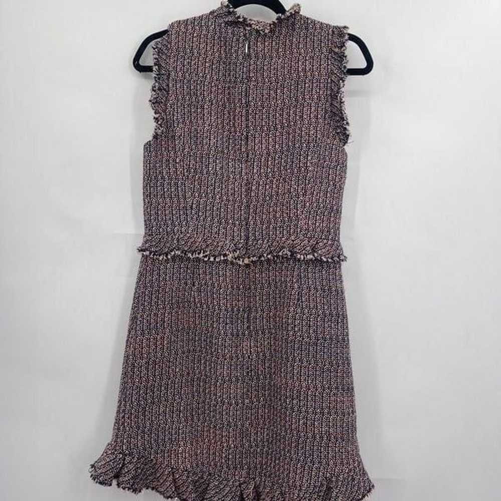 Rebecca Taylor Frayed Ruffle Tweed Dress Size 8 - image 8