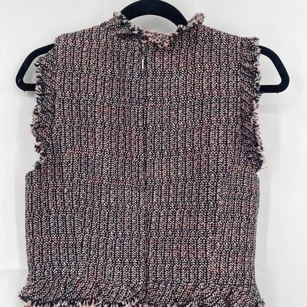 Rebecca Taylor Frayed Ruffle Tweed Dress Size 8 - image 9