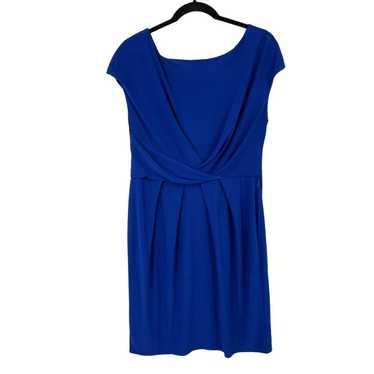 Eliza J dress boat neck cap sleeve blue size 14