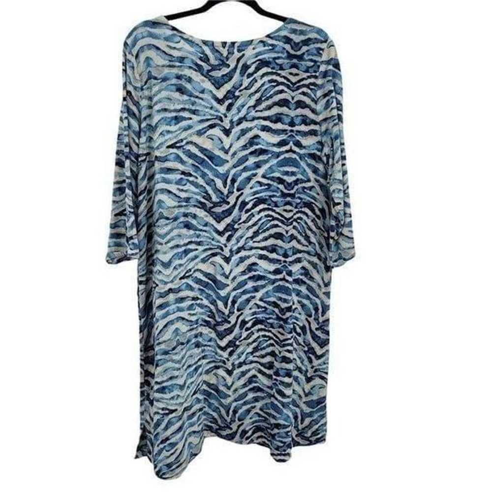 Soft Surroundings Coverup Dress L Blue Animal Tig… - image 2