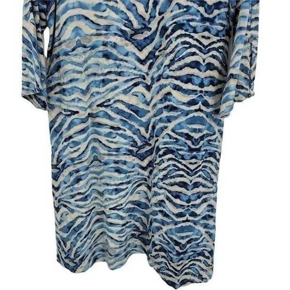 Soft Surroundings Coverup Dress L Blue Animal Tig… - image 6