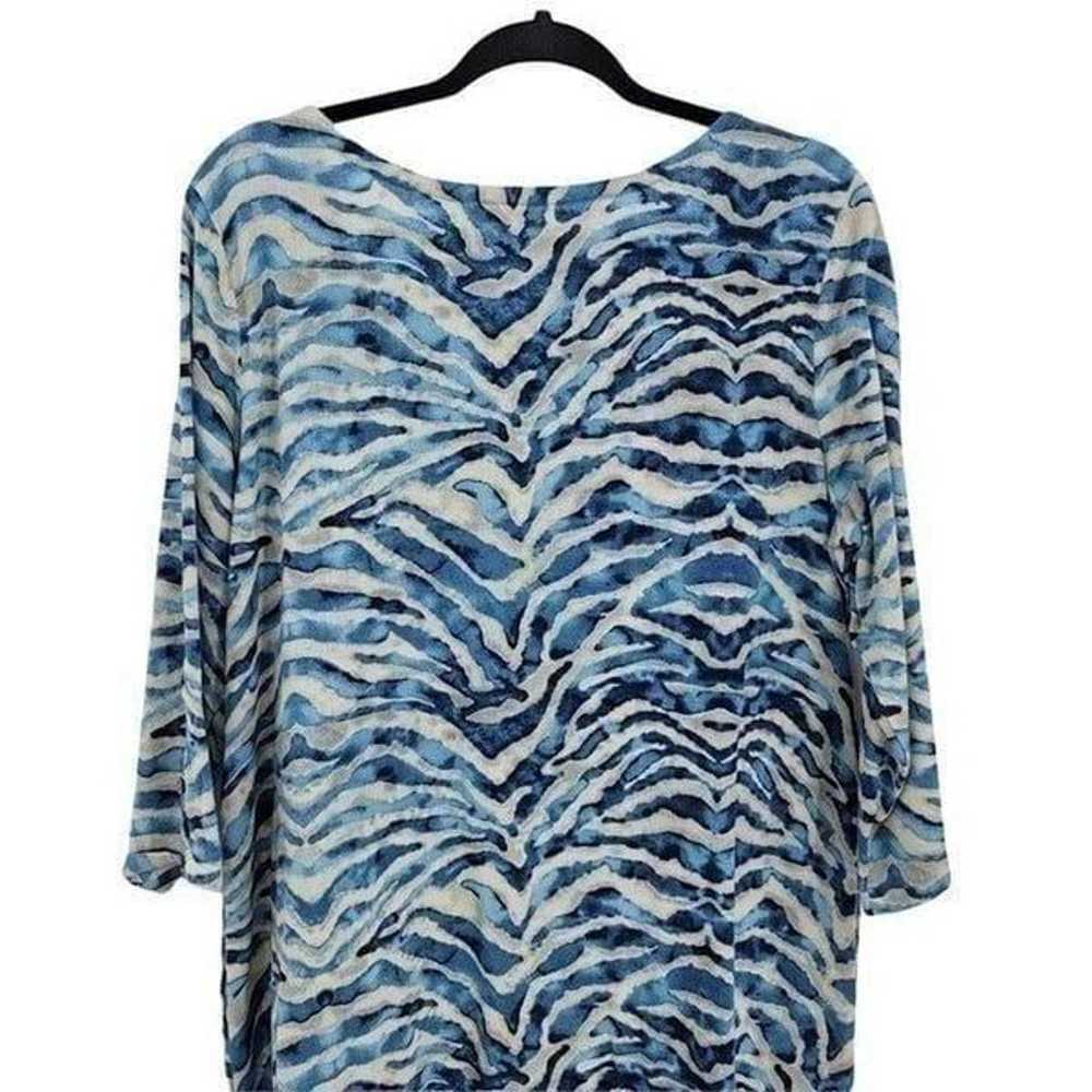 Soft Surroundings Coverup Dress L Blue Animal Tig… - image 7