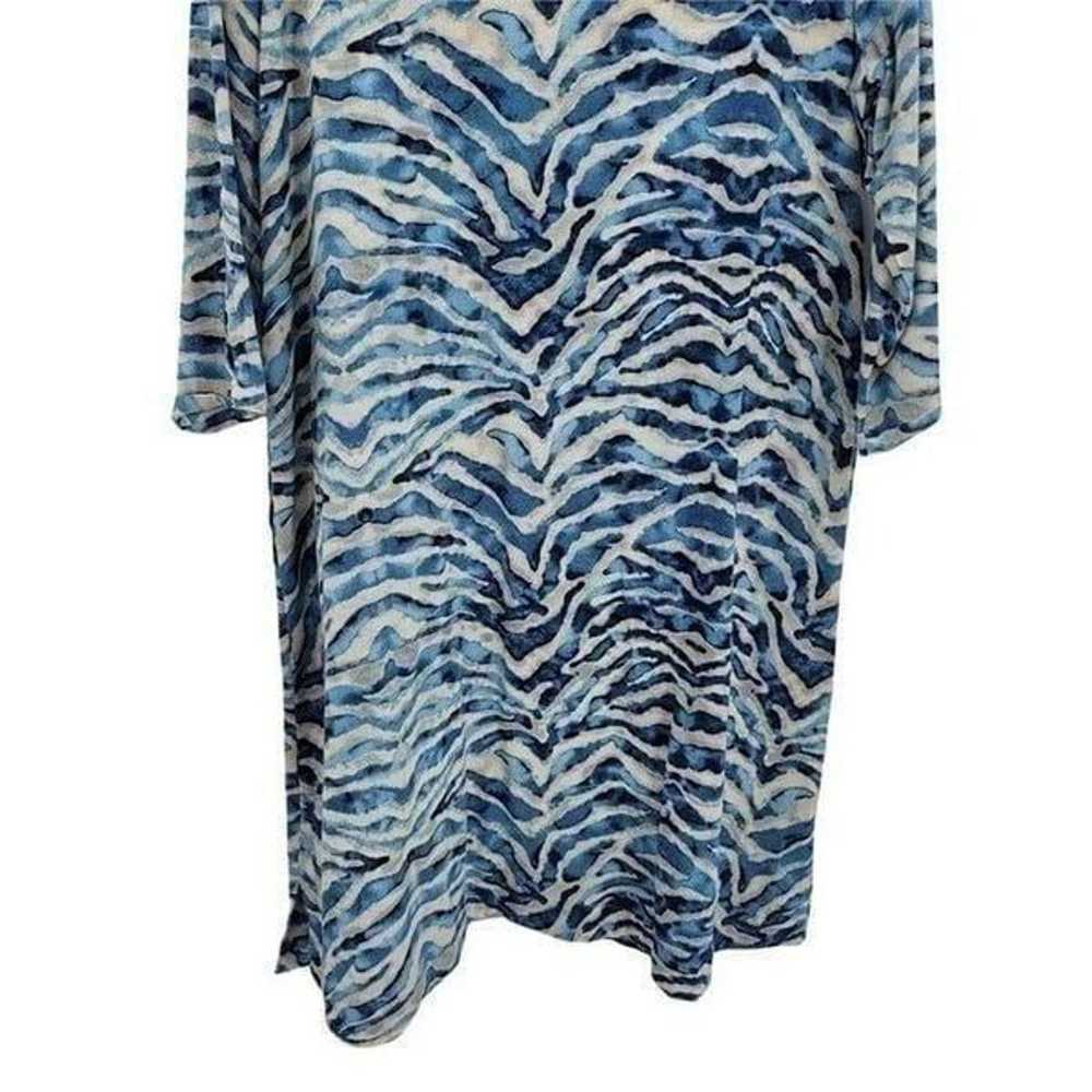 Soft Surroundings Coverup Dress L Blue Animal Tig… - image 8