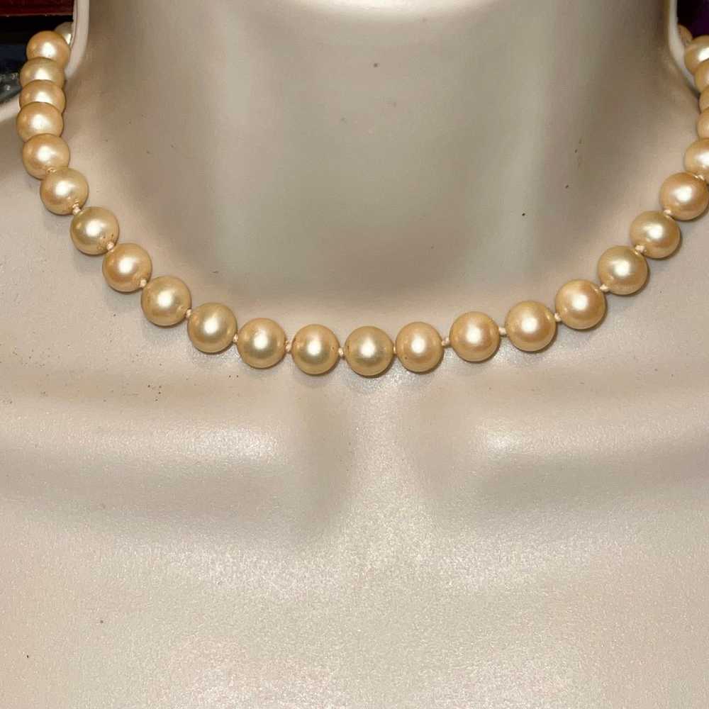 EUC Dusty Pink Faux Pearl Necklace. 16" - image 2