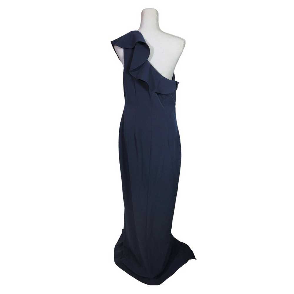 Eliza J navy blue one shoulder cascading ruffle e… - image 3