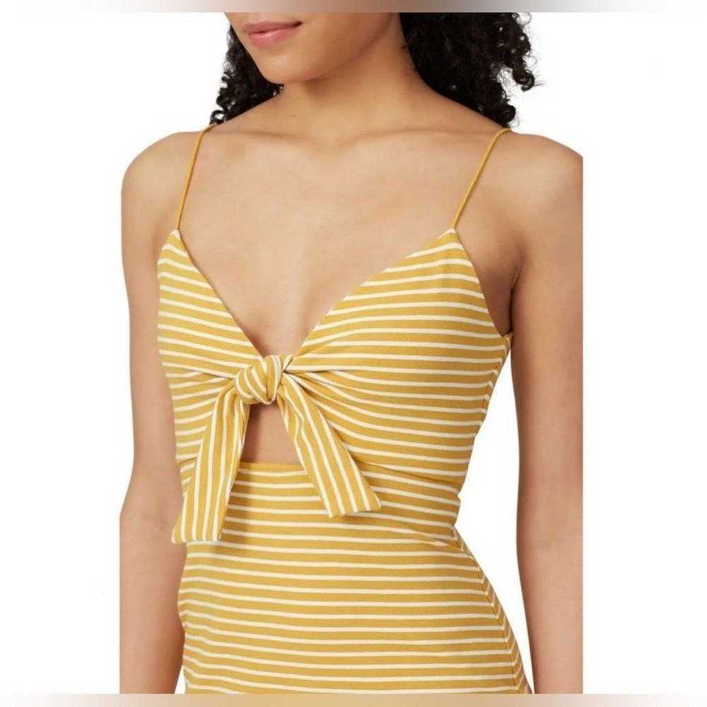 Saylor Doris Yellow White Striped Midi Dress in M… - image 2