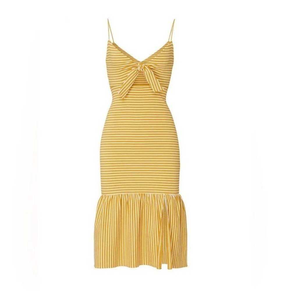 Saylor Doris Yellow White Striped Midi Dress in M… - image 4