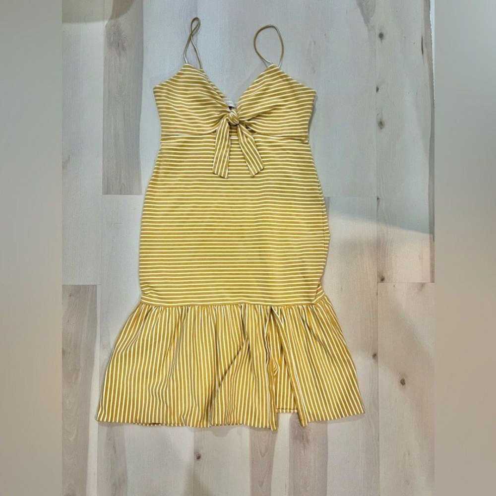 Saylor Doris Yellow White Striped Midi Dress in M… - image 7